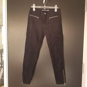 Michael Kors Skinny Silver/Black Cargo Pants Sz0